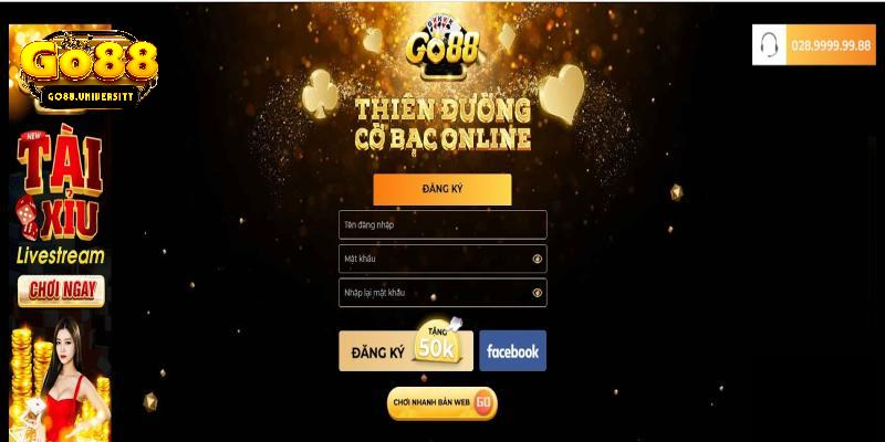 Cổng game thiết kế giao diện đăng ký dễ nhìn, dễ hiểu 